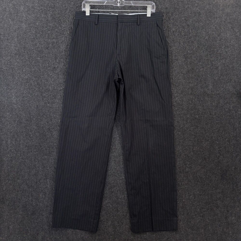 Banana Republic Modern Fit Pants Men's 32x30 Black Pinstripe Dress Slim Slacks